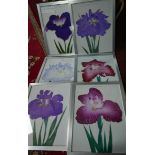 A set of 6 framed and glazed prints of various types of Lily, H.35 W.27cm