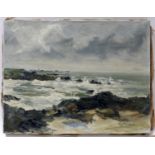 Guy Pennamen (b.1928), Seascape, oil on canvas, signed lower right, unframed, 27 x 35cm