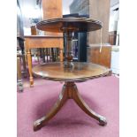 A late 19th century mahogany two tier dumb waiter, H.74cm