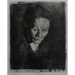 Kathe Kollwitz (1867-1945), Portrait, soft ground etching with drypoint, 1905, later printing with