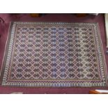 A South West Persian Qashqai kilim, carpet all over lattice design within stylised geometric border,