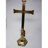 A 19th century brass altar cross, H.51cm