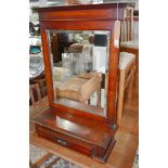 An Edwardian mahogany mirror with drawer, H.81 W.55 D.20cm