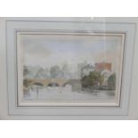 David Addey b.1933, watercolour titled 'Folly Bridge, Oxford', dated 1979, 18 x 26cm