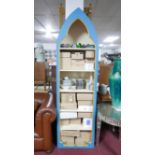WITHDRAWN-A Walter Castellazzo blue painted narrow bookcase, H.214 W.60 D.33cm
