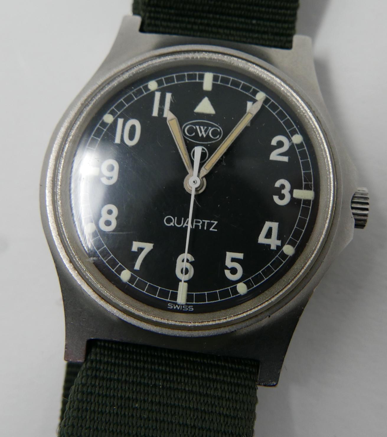 A CWC quartz military stainless steel gentleman's wristwatch, the black dial with Arabic numerals - Image 2 of 2