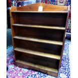 A pine open bookcase, H.127 W.89 D.23cm