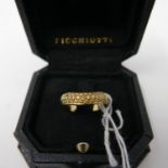 A boxed 18ct yellow gold and pave-set yellow diamond ring by Picchiotti, Size: K 1/2, 4.3g