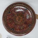 A Moroccan ceramic charger with markings to base, Diameter 40cm