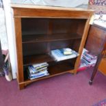 An oak open bookcase with adjustable shelves, H.108 W.101 D.24cm