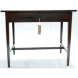 A 19th century mahogany side table, with single drawer, raised on tapered legs, H.75 W.91 D.51cm,