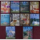 A collection of 10 vintage House and Garden magazines, January, March-September, November and