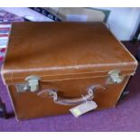 A Henry Heath Brown leather hat box, H.31 W.49 D.38cm