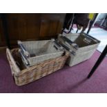 Six wicker baskets