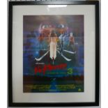 A framed Italian movie poster for Wes Craven's Nightmare on Elm Street 3, 39 x 29cm