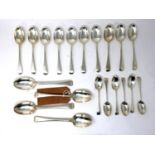 A collection of early 20th century silver spoons by George Jackson & David Fullerton, 31oz