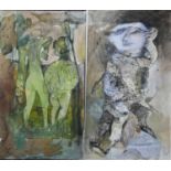 Phillipa Claydon, two mixed media works on paper