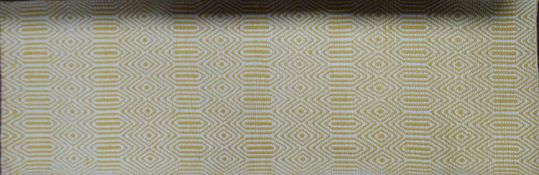 A contemporary gold and beige hand woven runner, 200 x 66cm