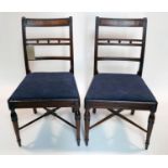 A pair of Regency mahogany dining chairs with X-stretchers