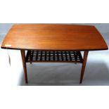 A mid 20th century teak coffee table, H.49 W.92 D.53cm