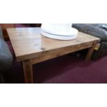 A pine coffee table, H.43 W.120 D.84cm