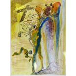 After Salvador Dali, lithograph titled 'The Apparition of Dantes Great, Great Grandfather', 34 x