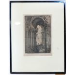 Wilfred Stephens, 'Christchurch Priory', etching, proof, signed in pencil to lower right, 23 x 16cm