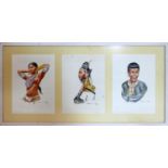 A triptych of Myanmar ethnic groups, all framed as one, depicting a 'Naga Woman', a 'Padanng