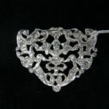 A boxed, 19th century sterling silver and pierced brooch by William Comyns. - brooch fitting needs