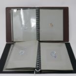 Two folio containing a total of 50 hand-drawn and hand-painted jewellery designs each on tracing