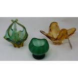 Three pieces of Murano glass