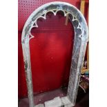 An antique wooden arch frame, possibly from a church, H.178 W.85 W.25cm