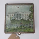 A Decoupage Box featuring the White House and Old DC Map with President George W. Bush and Laura