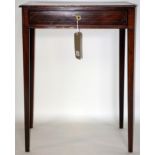 A Regency boxwood inlaid mahogany side table, with single drawer, raised on tapered legs, H.70 W.