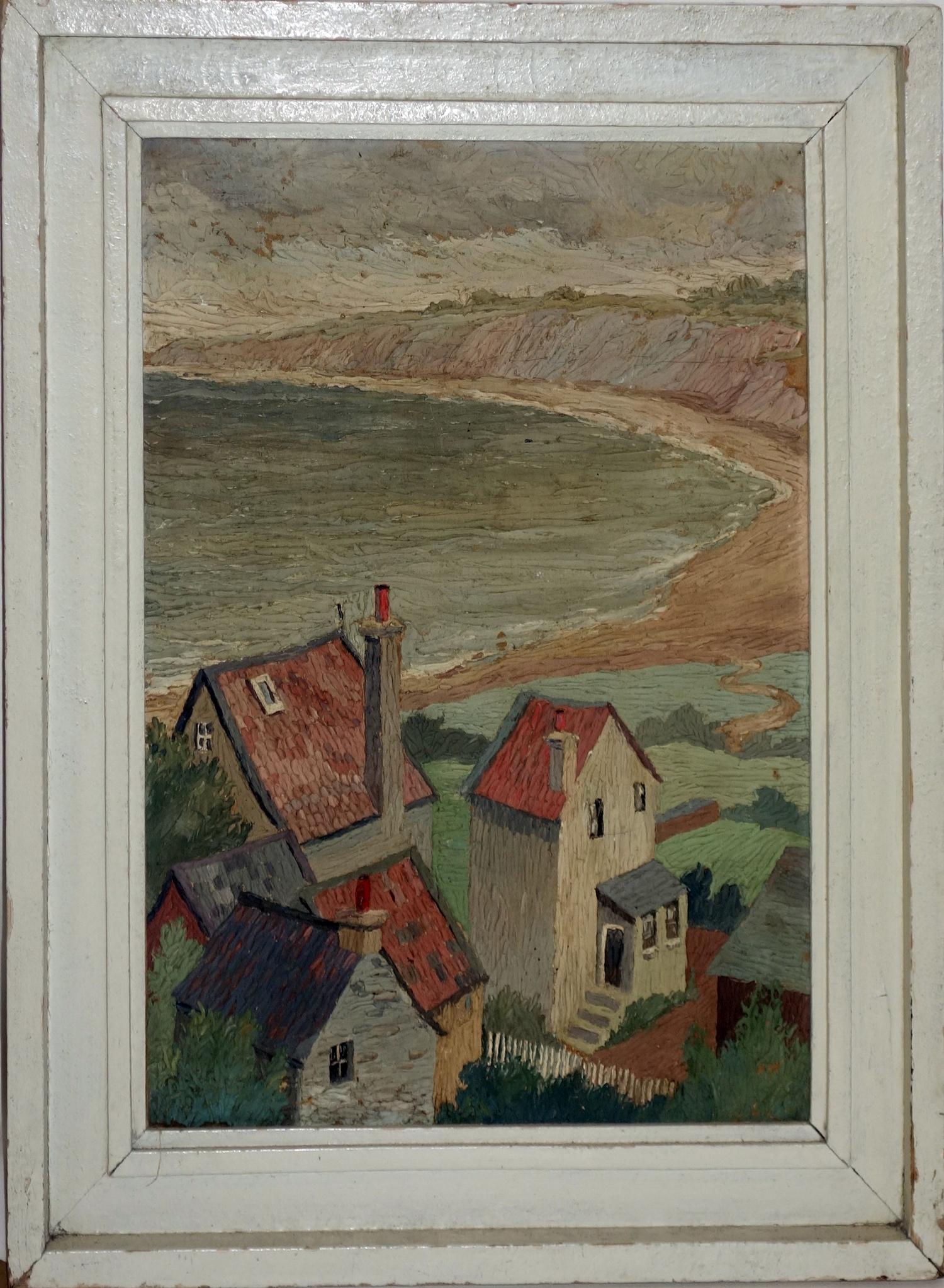 An early 20th century impressionist coastal scene, oil on canvas, unsigned, 55 x 40cm - Image 2 of 3