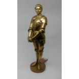Louis Ernest Barrias (French, 1841-1905), a gilded bronze figure of Joan of Arc in chains, signed in