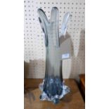 A 'Formia Murano' large, grey and clear weighty glass vase, H: 50cm.