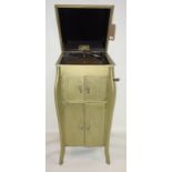 A Nelmur gramophone in a gilt painted cabinet, H.101 W.43 D.46cm