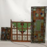 Four early 20th century stained glass panels