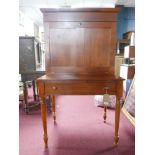 A French stained pine secretaire desk, H.148 W.84 D.54cm