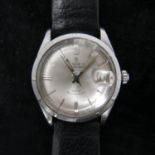A Gentleman's Tudor wristwatch with chrome case, silvered dial and seld winding movement on a