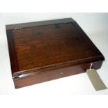 A 19th century mahogany writing slope, H.15 W.46 D.40cm