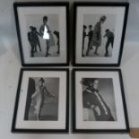Two framed 1963 fashion tear sheets, 29 x 20cm, together with two framed 1960's B&W fashion tear