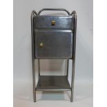 A vintage steel industrial dentist cabinet, H.86 W.35 D.33cm