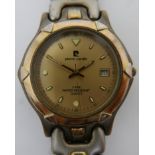 A Pierre Cardin gentleman's wristwatch, gilt dial with baton markers, date aperture at three, on