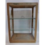 A vintage glass shops display cabinet for Fords gold medal blotting, H.75 W.52 D.34cm