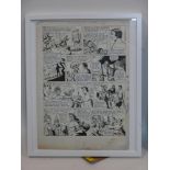 An original comic book artwork of Tarzan from TV Tornado No.59, page 4, 1968, 48 x 34cm