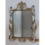 A French gilt metal mirror, 99 x 69cm