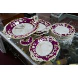 A Victorian ceramic part dinner service