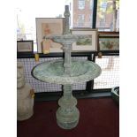 A two tiered cast iron fountain, H.142cm Diameter 77cm